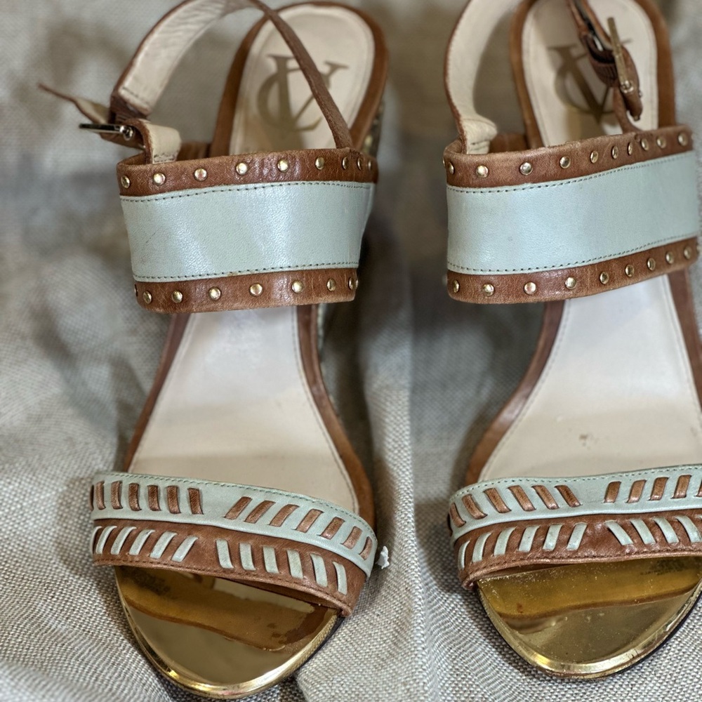 Vince Camuto Signature Leather Wedge Heel Sandal